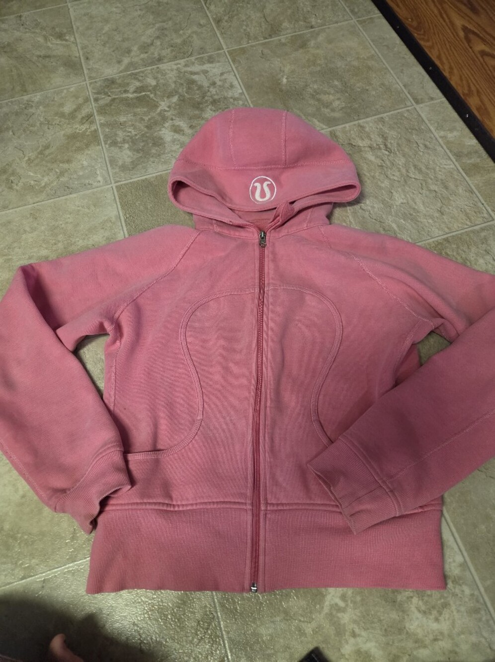 lululemon rose pink full-zip fleece hoodie